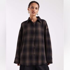 ASOS DESIGN oversized shirt with wide sleeves in plaid
